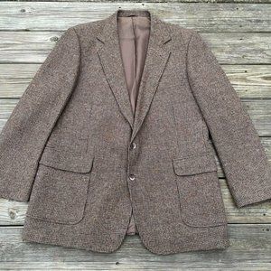 Haggar Men Blazer Sport Coat Jacket Pure Wool Two Button Style Made in USA 46L